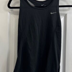 Nike Women's Black and Silver Tank Top